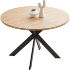 Zerifevni 46.4" Round Dining Table Set, Mid Century Modern Round Dining Table for 4-6 Person, w/Steel Legs, Coffee Table for Kitchen Dining Room, Office, Save Space