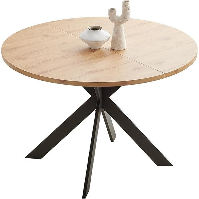 Zerifevni 46.4" Round Dining Table Set, Mid Century Modern Round Dining Table for 4-6 Person, w/Steel Legs, Coffee Table for Kitchen Dining Room, Office, Save Space