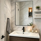 HIGHBATH Black Framed Rectangular Bathroom Wall Mirror