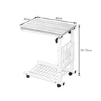 sogesfurniture Adjustable Height Side Table with Metal Frame