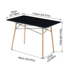 H.J WeDoo Modern Rectangular Dining Table Set with 4 Chairs