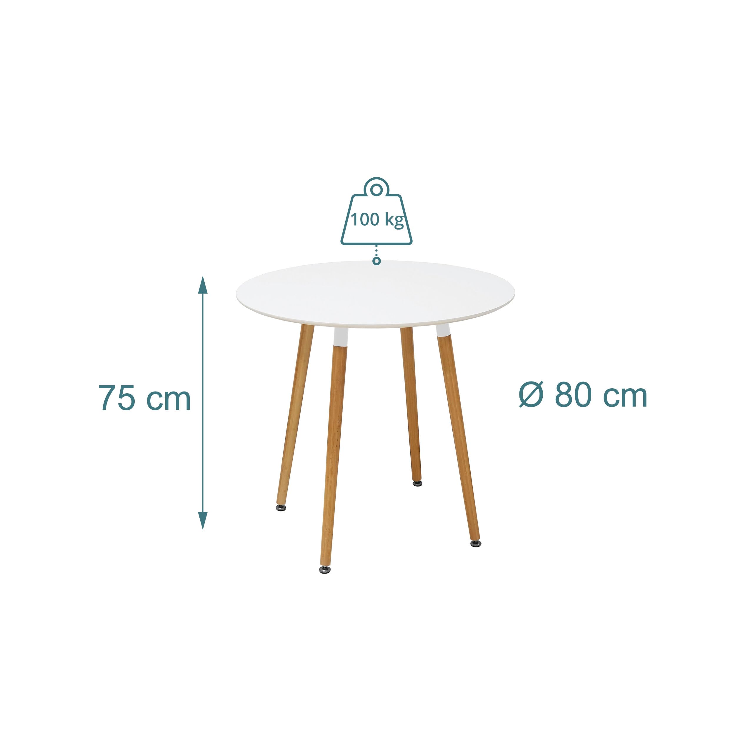 Relaxdays Scandinavian Style Round Dining Table