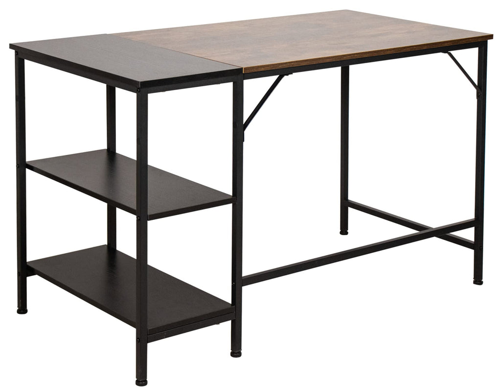 CLP Ocala Wooden Office Desk with Attached Shelf