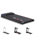 BLACK LORD 2.4HP foldable treadmill with digital LED display and sturdy steel frame, perfect for home or office workouts.