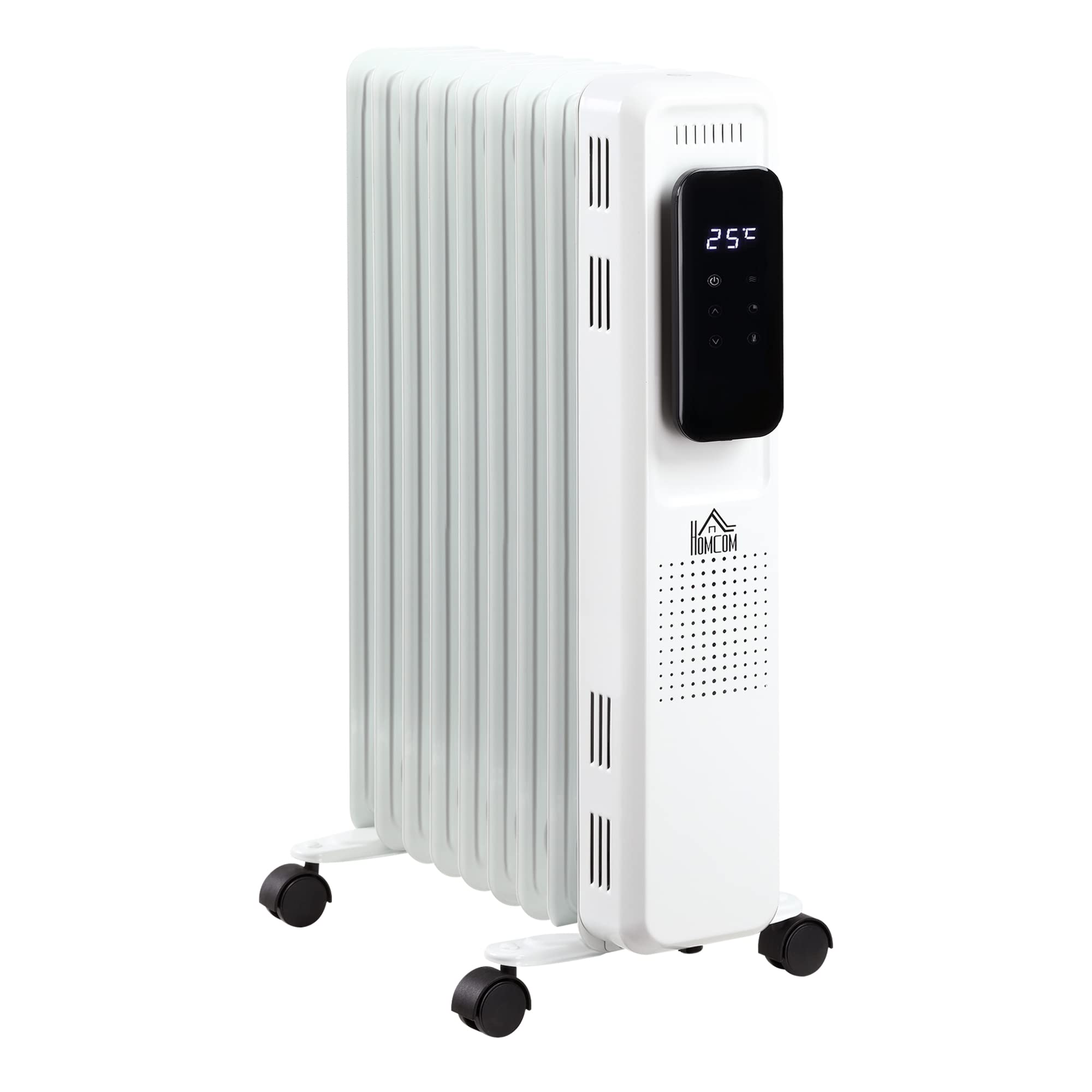 HOMCOM Portable Electric Oil Heater with adjustable temperature settings and 3 heating levels