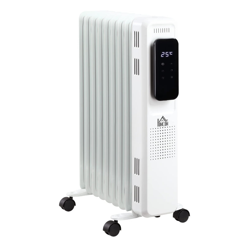 HOMCOM Portable Electric Oil Heater with adjustable temperature settings and 3 heating levels
