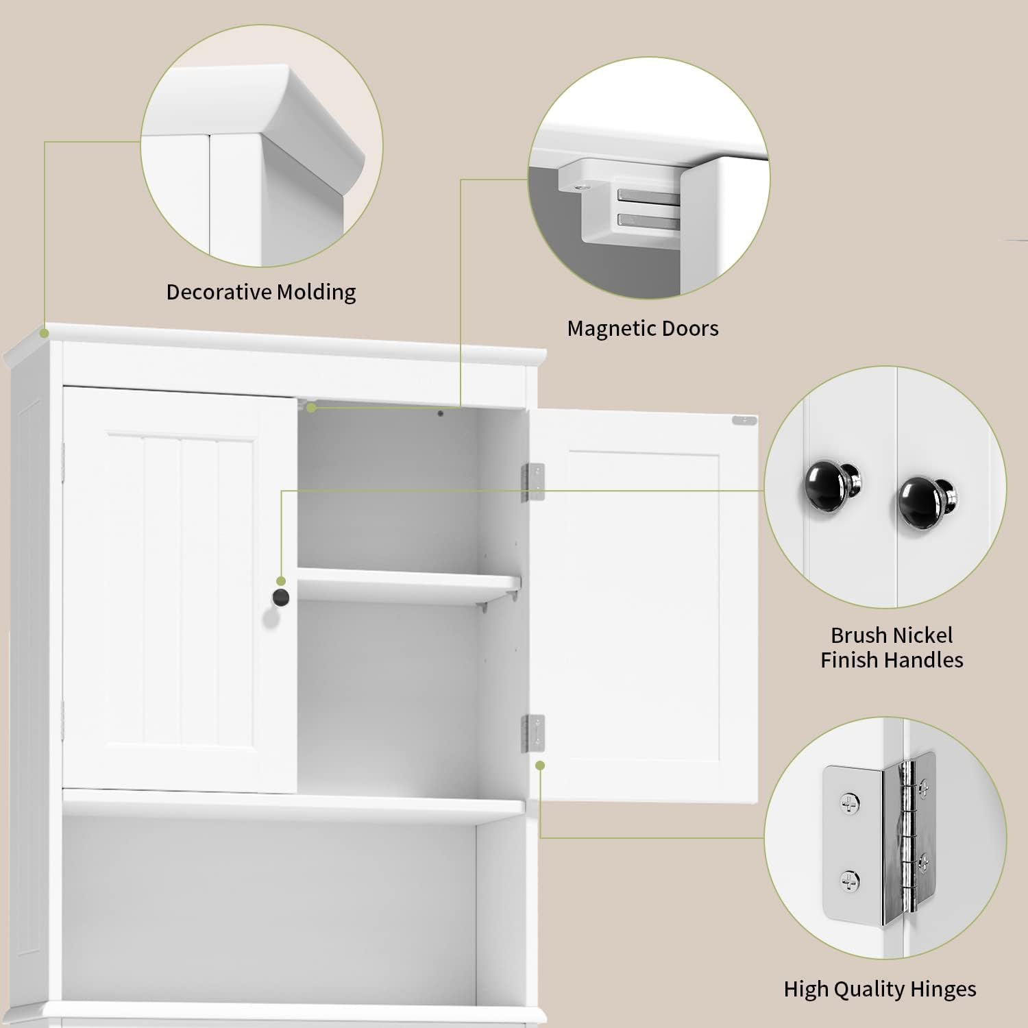 Gizoon Over the Toilet Storage Cabinet with Adjustable Shelf