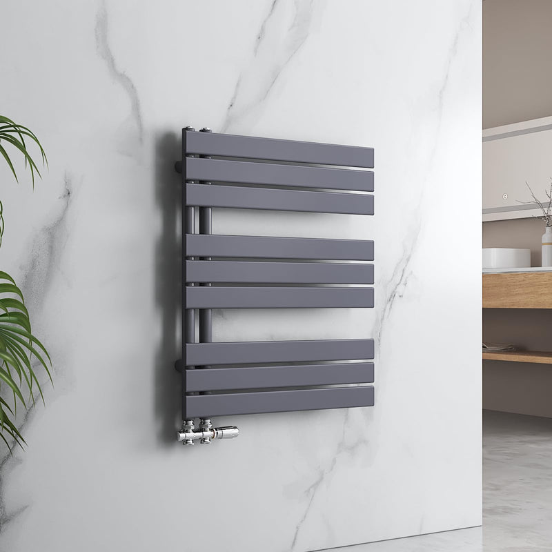 EMKE Anthracite Steel Towel Warming Radiator with towel rack