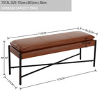 WAHSON OFFICE CHAIRS Wahson PU Faux Leather Upholstered Bench with Cro