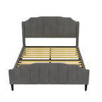 Dalred Grey Upholstered Bed Frame with Velvet Padding