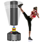 Moziel free standing punching bag with 12 suction cups for stability during workouts