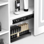 UDIYO Vanity Desk with LED Lights and Adjustable Brightness Mirror