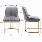 Ya-Home Set of 2 Velvet Dining Chairs with Gold Metal Frame
