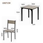 LERFAN Retro 3 Seater Dining Set with Square Table