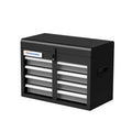 Stylish black portable metal tool chest with four drawers