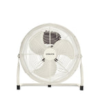CREATE 12" Industrial Floor Fan with 3 speeds, off-white color and powerful airflow