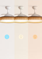 CREATE Wind Clear Ceiling Fan with White Light and Wicker Knot