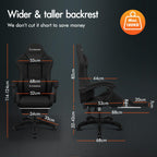ELFORDSON High Back Gaming Chair with Massage Lumbar Cushion