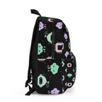 Kawaii Tech Cloud Pattern Backpack — Cute Pastel Cloud & Chip Print School Bag