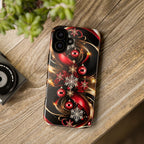 Christmas Red and Gold Phone Case - Tough Cases for Holiday Cheer