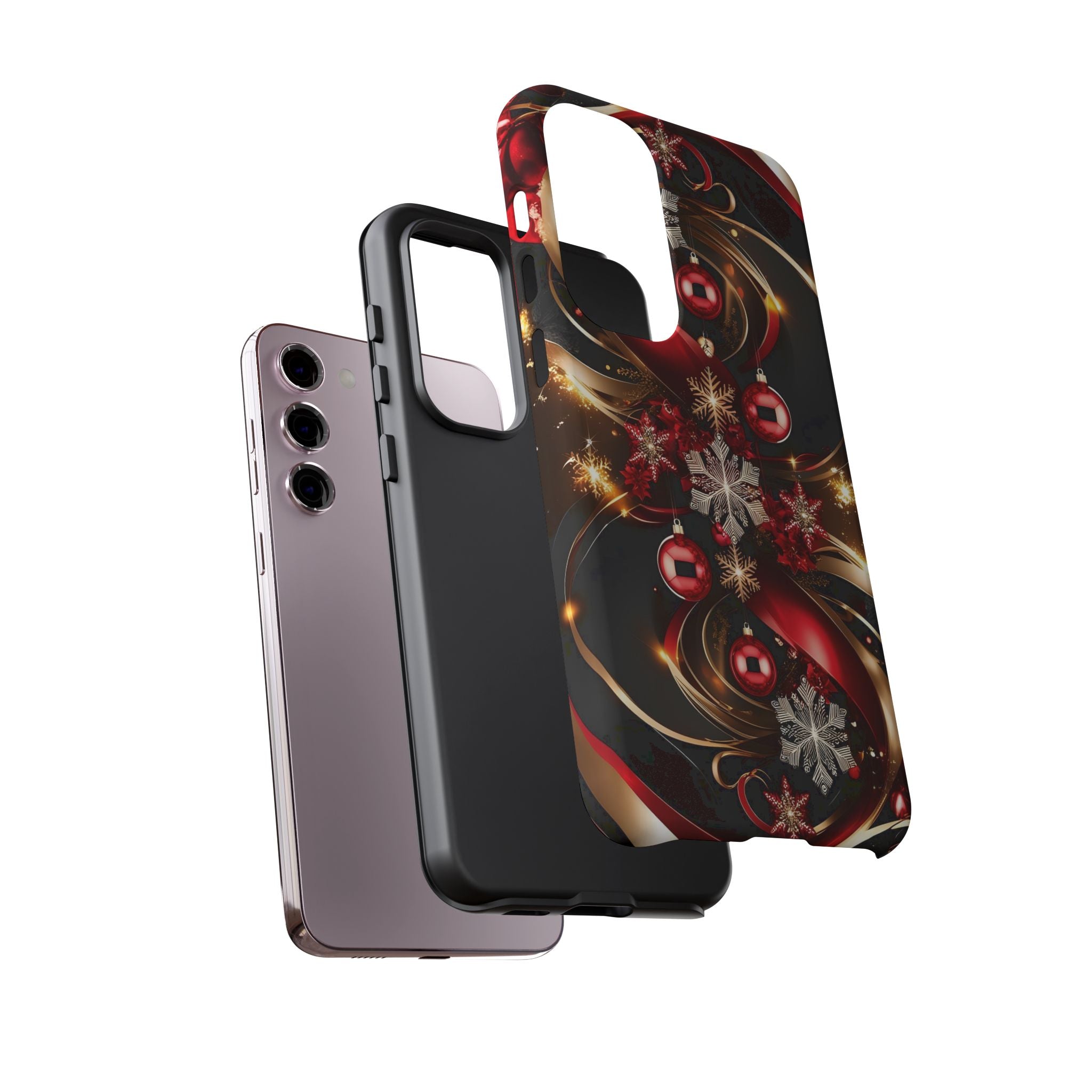 Christmas Red and Gold Phone Case - Tough Cases for Holiday Cheer