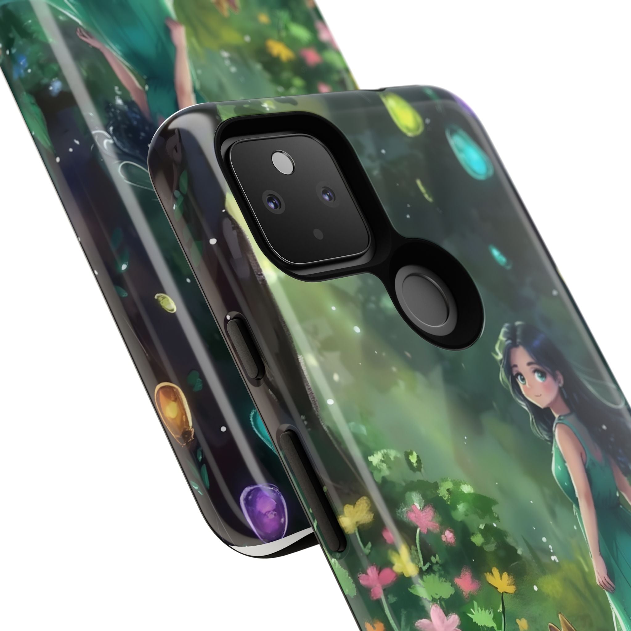 Whimsical Phone Case with Nature and Dog Artwork