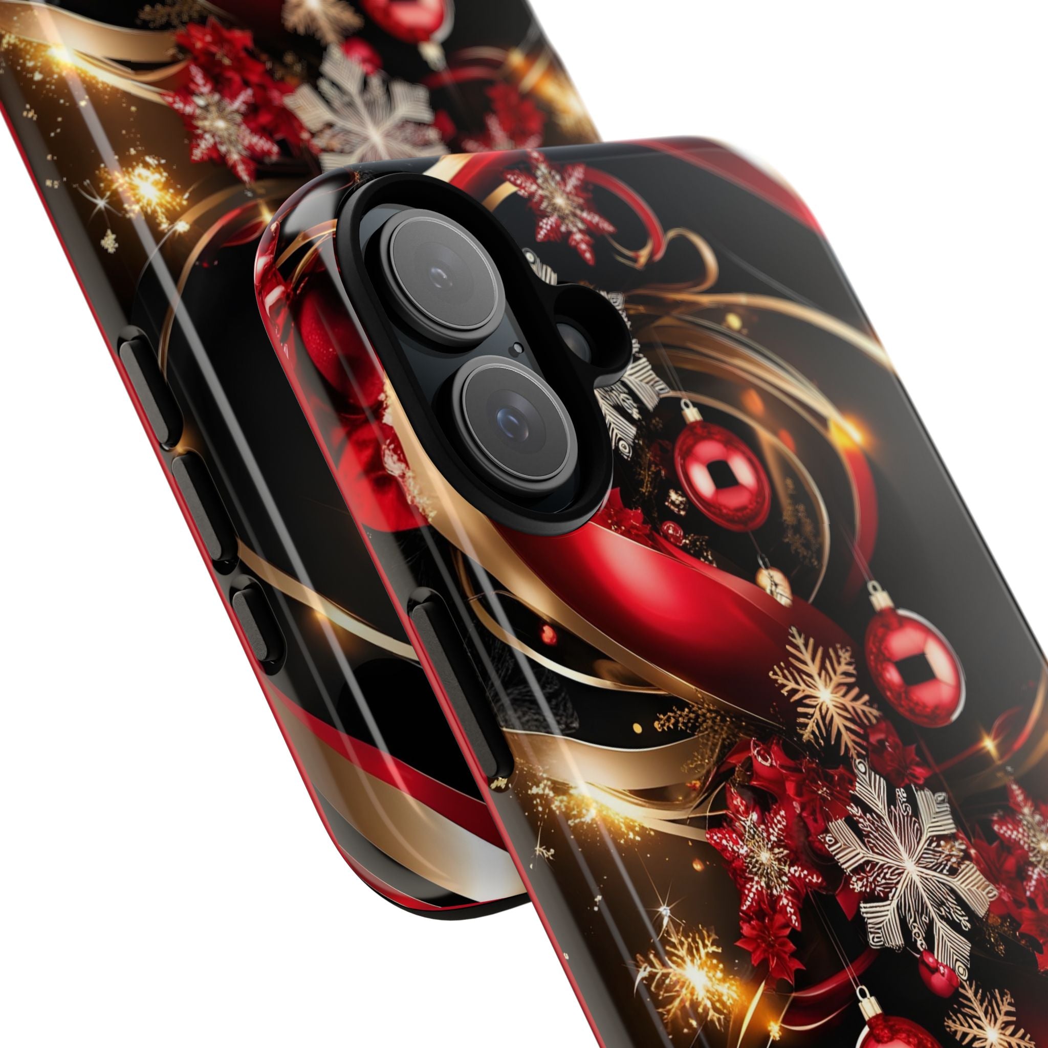 Christmas Red and Gold Phone Case - Tough Cases for Holiday Cheer