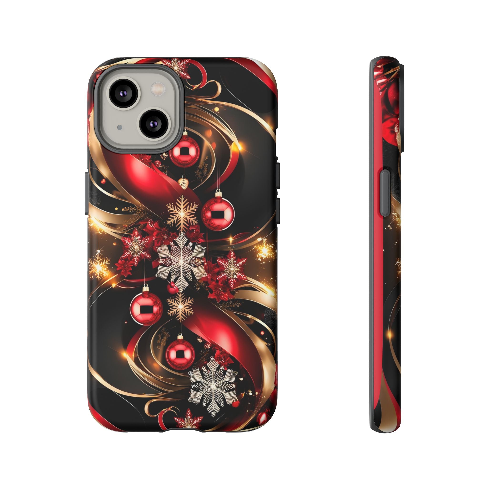 Christmas Red and Gold Phone Case - Tough Cases for Holiday Cheer