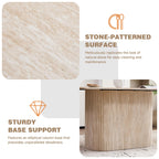 HJhomeheart Modern Rectangular Dining Table with Yellow Travertine Top