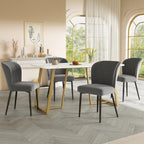 Modern minimalist Sweiko dining table with white and gold marble pattern