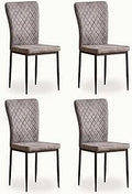 AINPECCA Modern Suede Dining Chairs - Grey