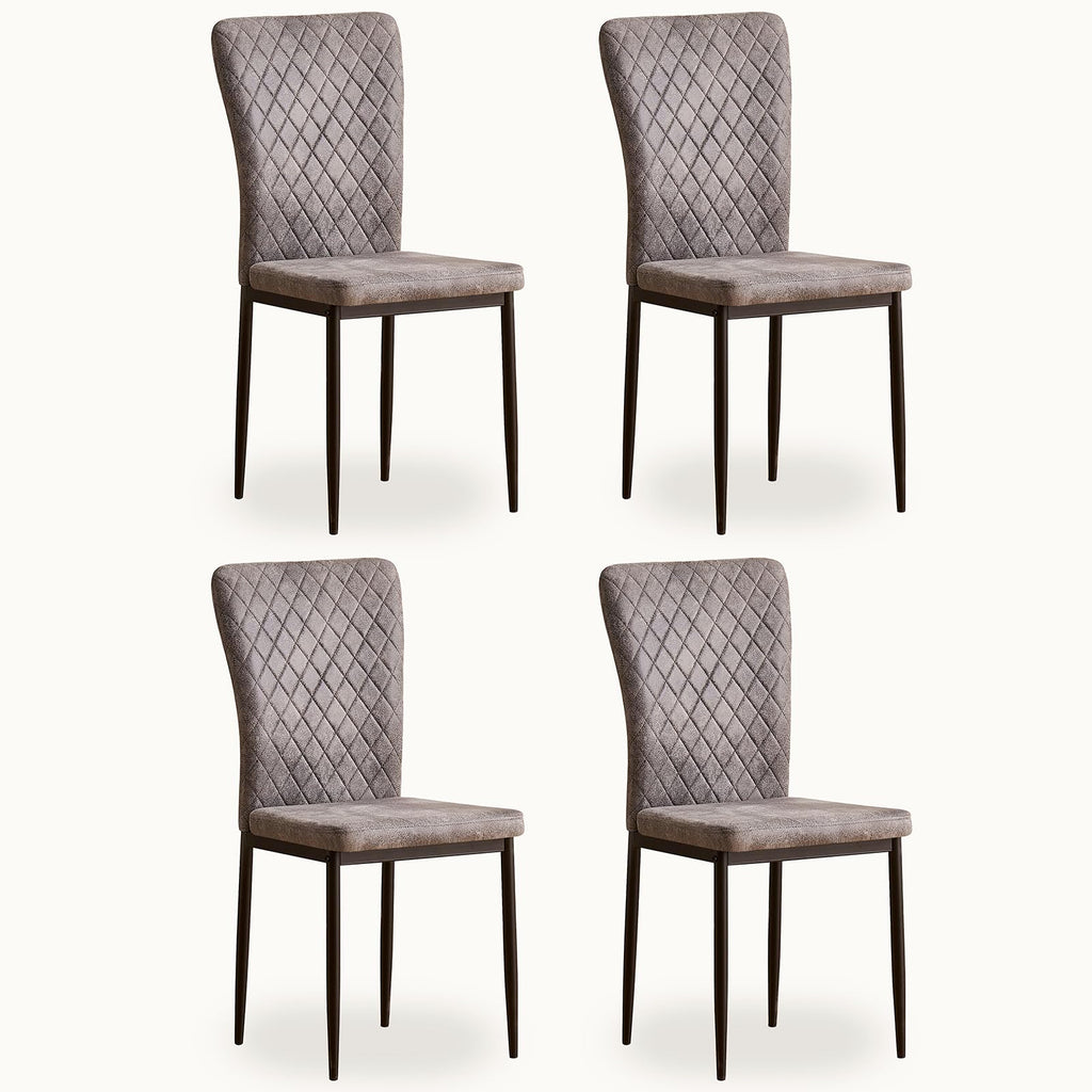 AINPECCA set of 4 modern dining chairs with suede high back, metal legs, and non-slip footpads