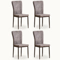 AINPECCA set of 4 modern dining chairs with suede high back, metal legs, and non-slip footpads