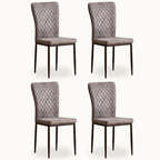 AINPECCA set of 4 modern dining chairs with suede high back, metal legs, and non-slip footpads