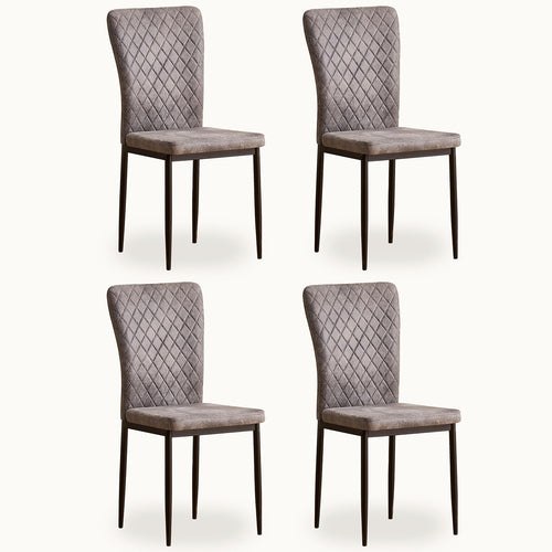 AINPECCA set of 4 modern dining chairs with suede high back, metal legs, and non-slip footpads