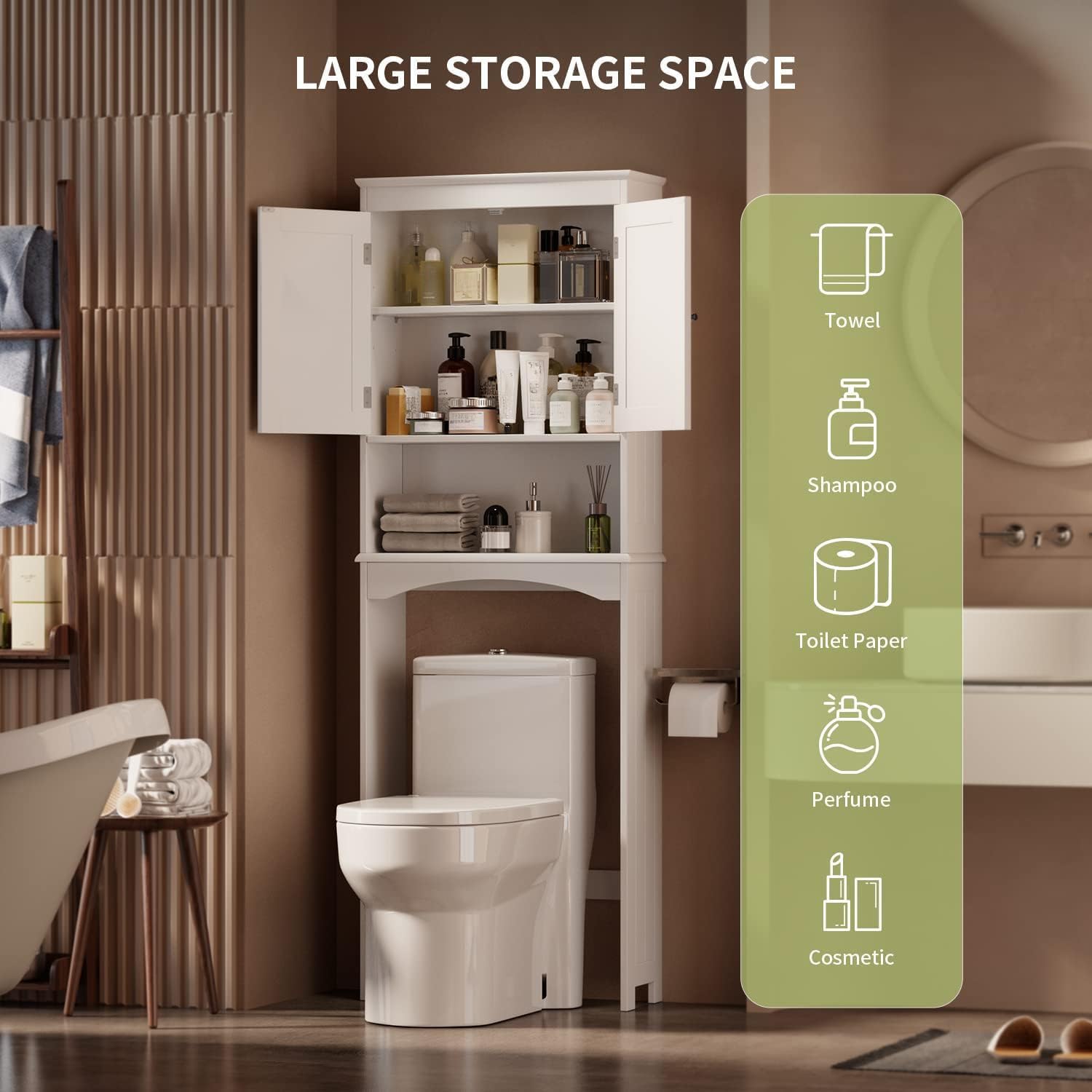 Gizoon Over the Toilet Storage Cabinet with Adjustable Shelf