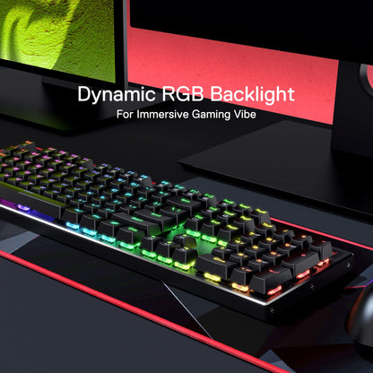 Redragon K556 PRO Upgraded Wireless RGB Gaming Keyboard, BT/2.4Ghz Tri-Mode Aluminum Mechanical Keyboard w/No-Lag Connection, Hot-Swap Linear Quiet Red Switch