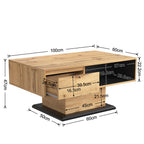 RanRan Wood Grain Coffee Table with Storage