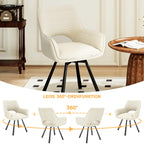WAFTING Rotatable Velvet Dining Room Chairs Set of 2