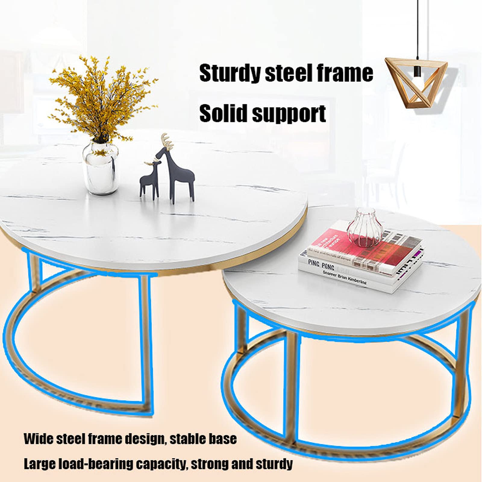 Modern Round Nesting Coffee Table Set