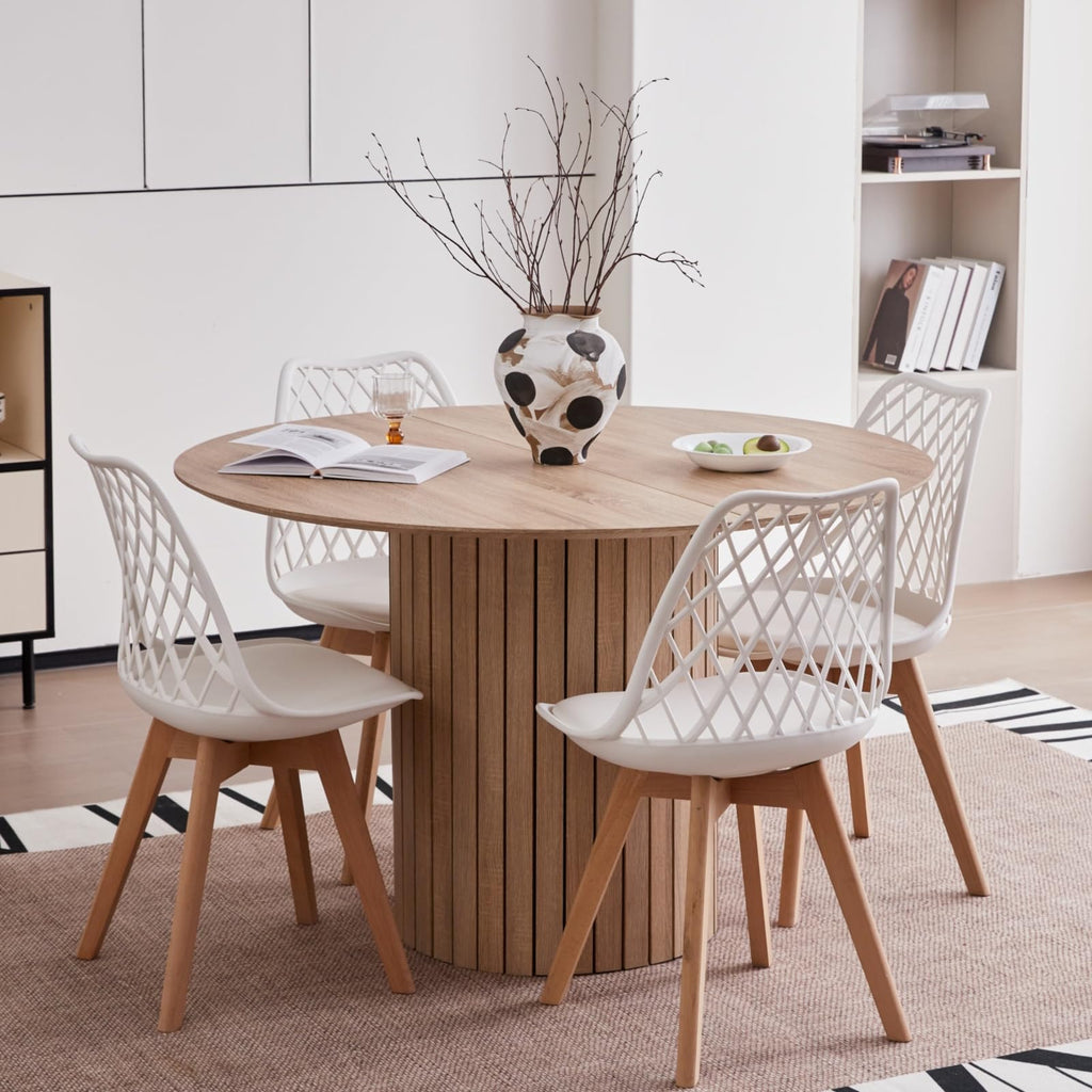 JZGORC Modern Round Wabi-Sabi Style Dining Table