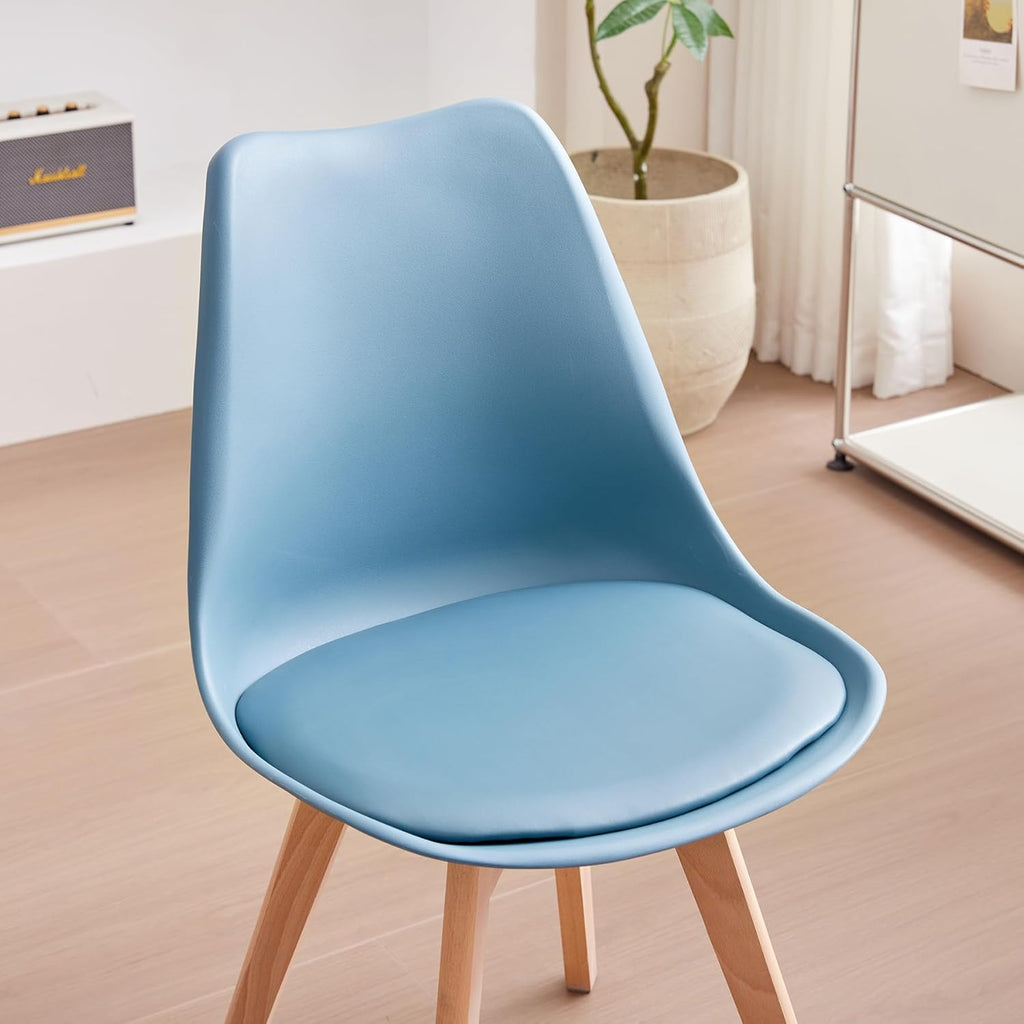 HJhomeheart Modern Blue Dining Chairs Set of 4 with Removable Cushions