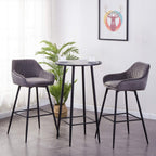 ZOONFA Velvet Kitchen Counter High Bar Stools Set of 2 with Armrest & Backrest
