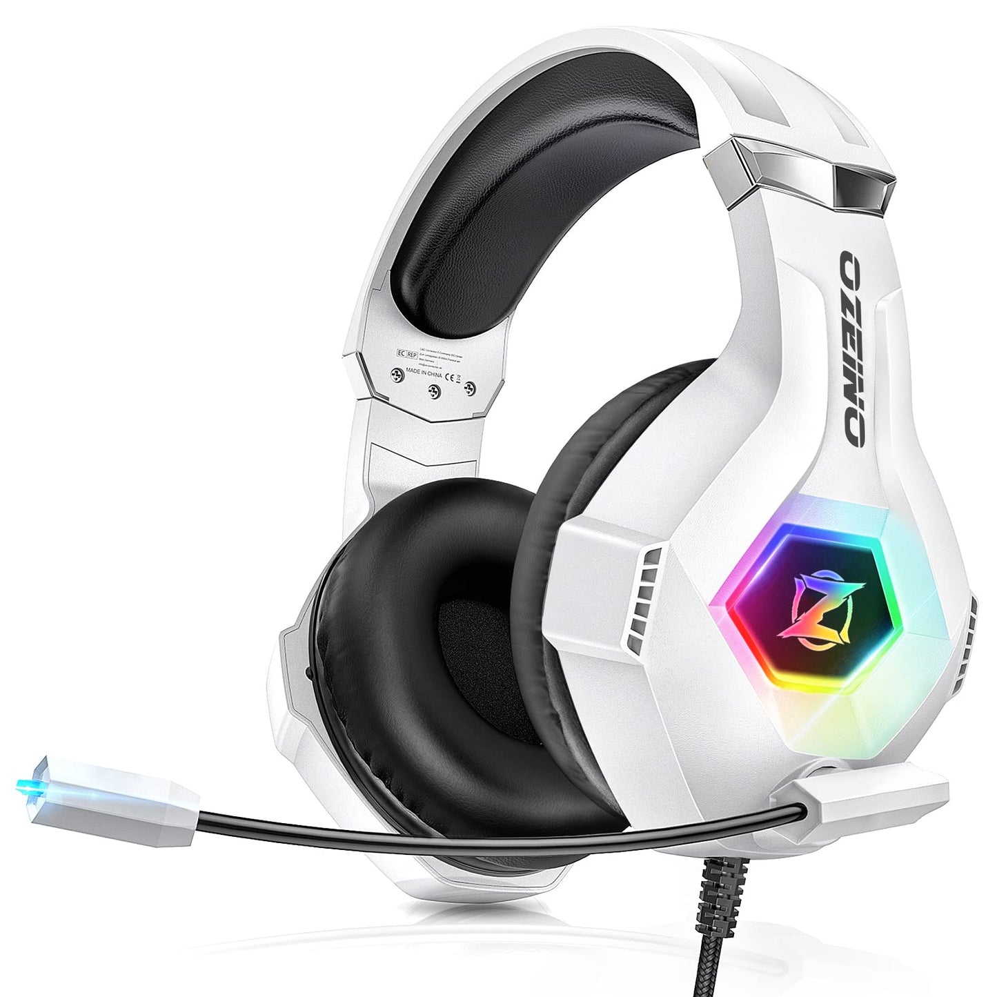 Gaming Headset for PC, Ps4, Ps5, Xbox Headset with 7.1 Surround Sound, Gaming Headphones with Noise Cancelling Mic RGB Light Over Ear Headphones for Xbox Series X/S, Switch