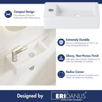 Eridanus Modern Rectangular Ceramic Bathroom Sink