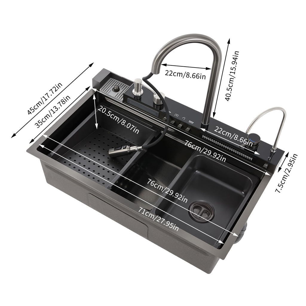 KAPIPALA Multifunctional Smart Kitchen Sink with Extendable Tap