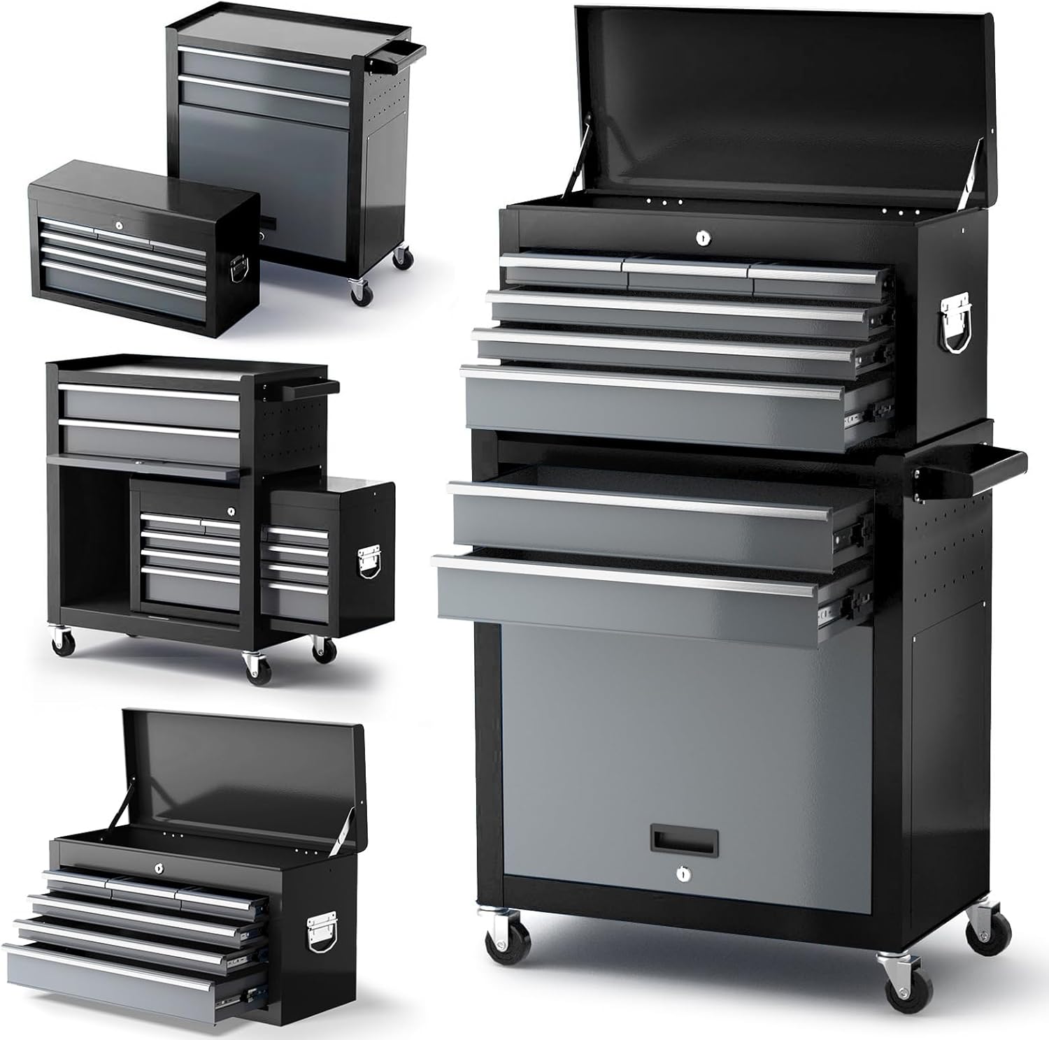 AIRAJ Heavy Duty 8-Drawer Tool Chest with Wheels