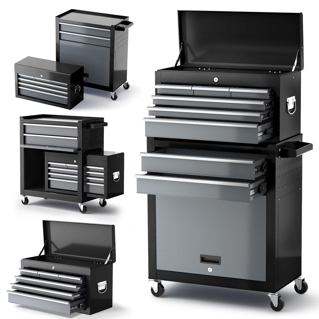AIRAJ Heavy Duty 8-Drawer Tool Chest with Detachable Top