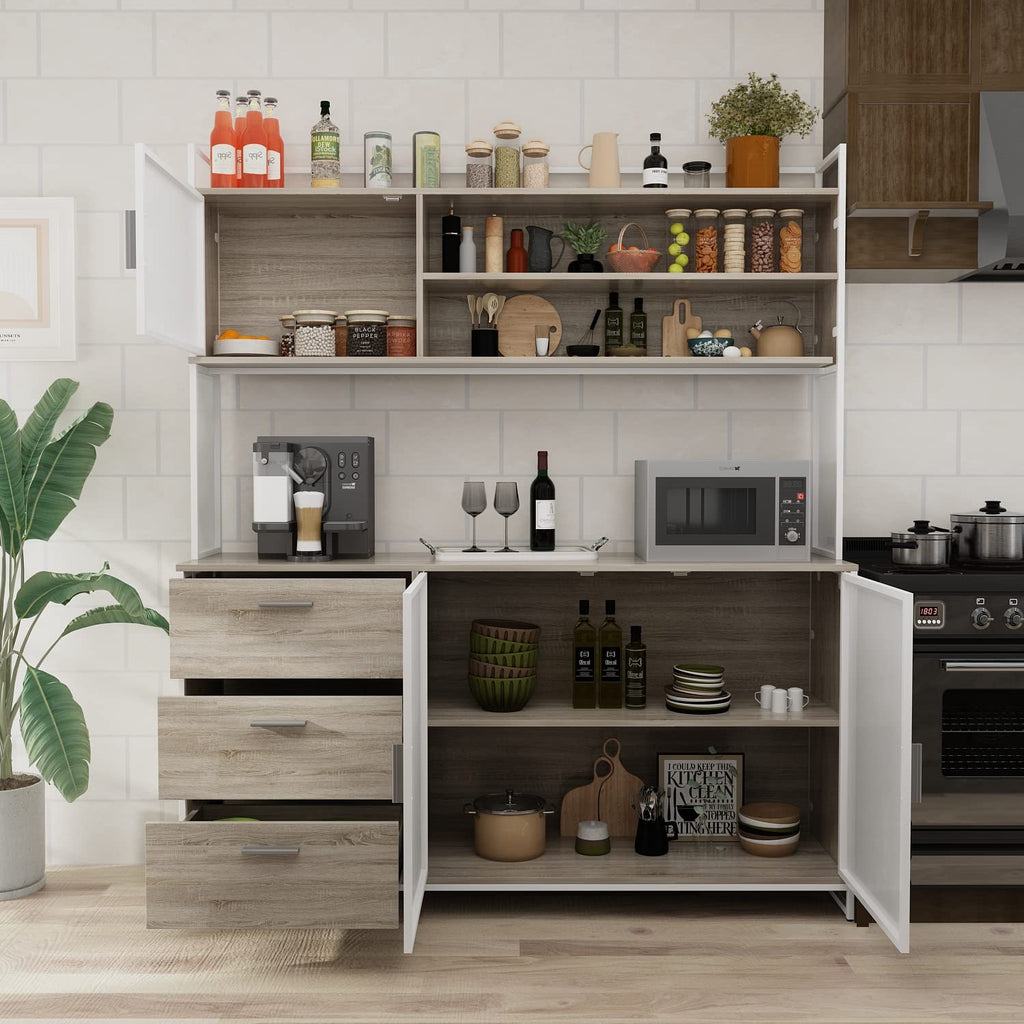 DEZAGCE Industrial Kitchen Sideboard with 3 Doors and Drawers