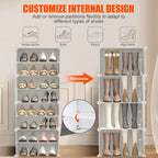 TEENO 8-Level Shoe Cabinet for 32 Pairs with Door